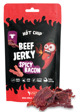 HOT CHIP Beef Jerky Spicy Bacon